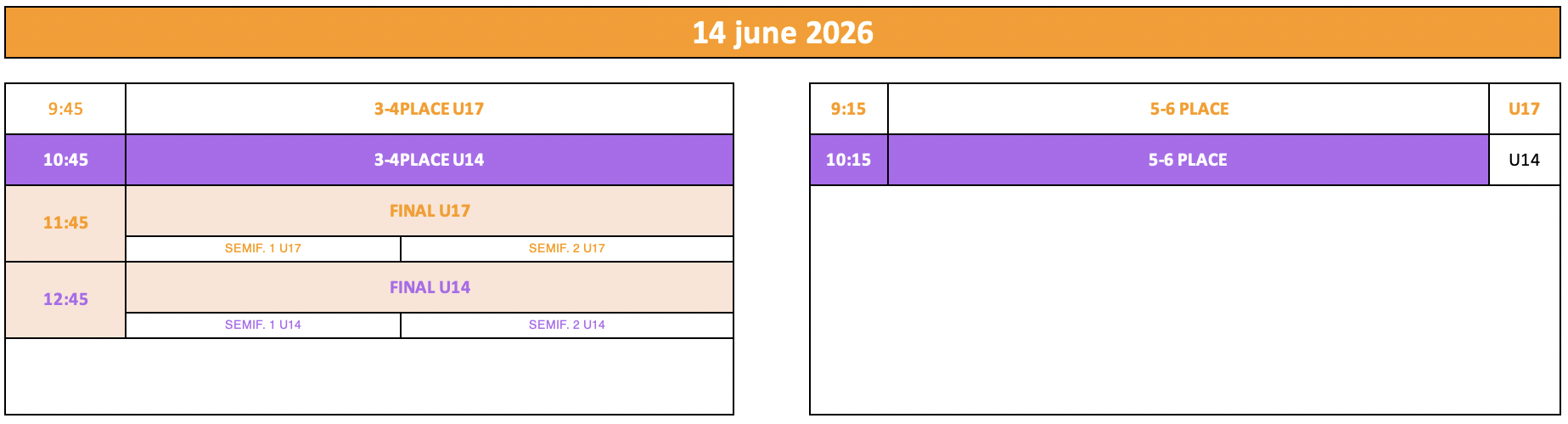 schedule 2026 horarios ordutegia partidos partiduak calendrier